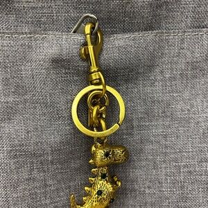 Gold Dinosaur Keychain Rexy Bag charm